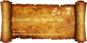 Csicsáky Renáta névjegykártya